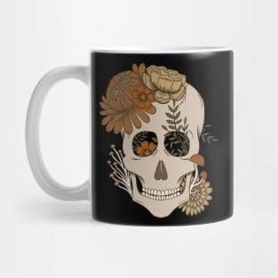 Autumn Floral Skull Mug